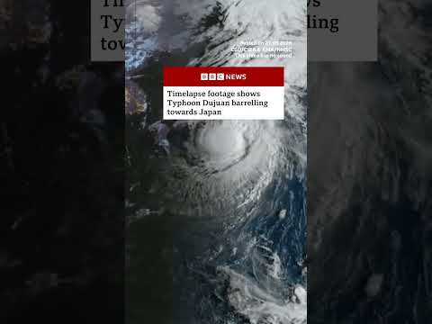 Timelapse footage shows Typhoon Dujuan barrelling towards Japan. #Japan #BBCNews