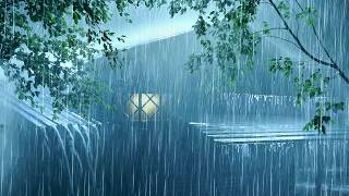 Rain White Noise for Sleeping | Deep Sleep All Night | Heavy Rain on Metal Roof & Strong Thunder