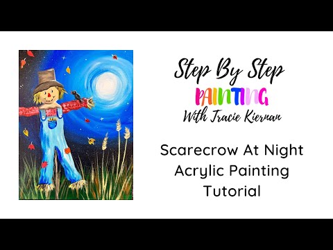 How To Paint A "Scarecrow At Night" - Acrylic Painting Tutorial
