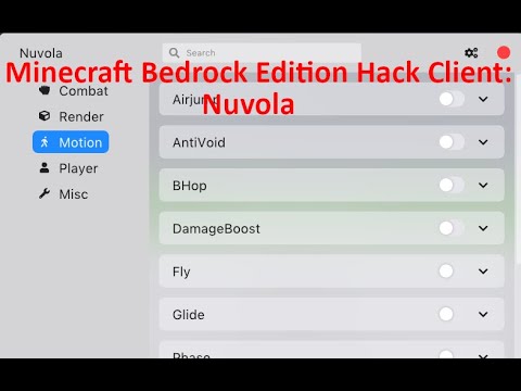 New Minecraft Bedrock Edition 1.20.15 Hack Client: Nuvola