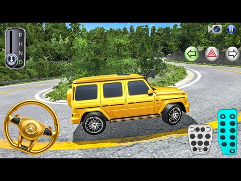 New Golden Car Mercedes G63 Narrow Mountain Road Driving - 3D Driving Class - Android Games 2026