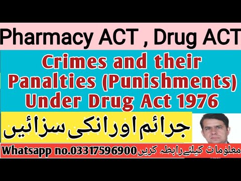 Lecture 19,20 Crimes And Their Panalties (Punishments) Under Drug Act 1976