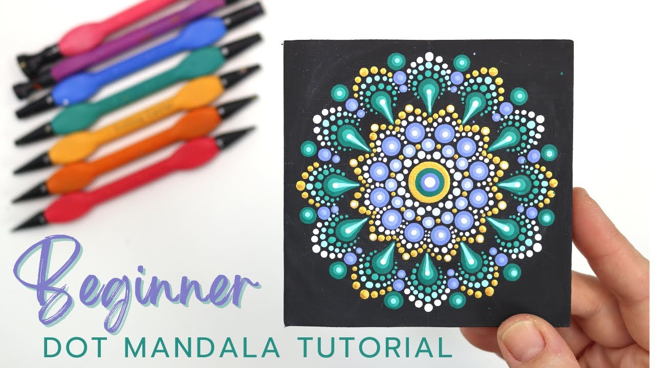 EASY Beginner Dotting Tutorial - How to paint a dot mandala for Beginners