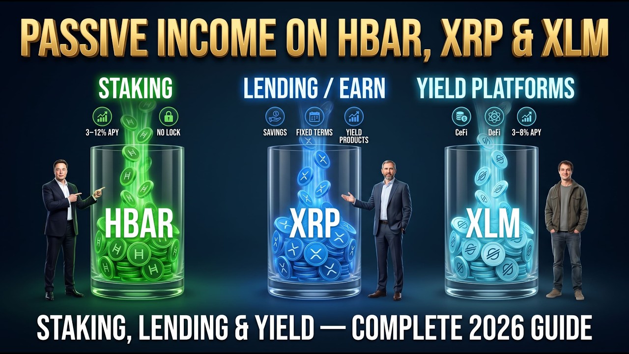 HBAR, XRP & XLM Staking Guide 2026 — Earn While You HODL (Full Passive Income Breakdown)