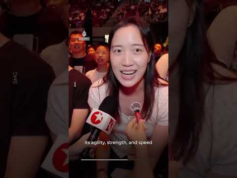 Humanoid robots fight in cage match in Shanghai