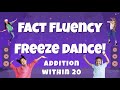 Fact Fluency Freeze Dance! Addition within 20 - Grade 1 & 2 Math Skills