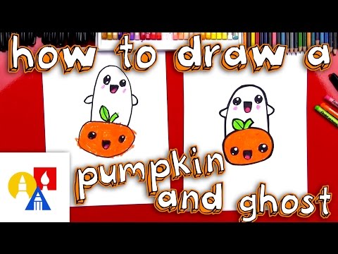 How To Draw A Cartoon Pumpkin And Ghost