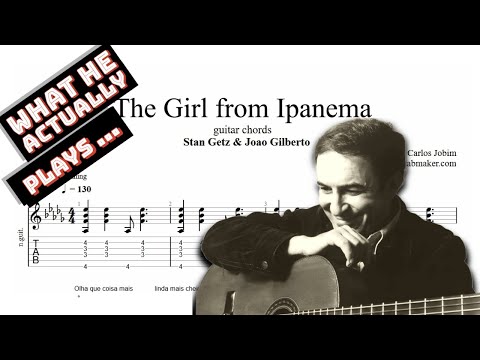 Girl from Ipanema TAB (Getz/Gilberto) - acoustic guitar chords (PDF + Guitar Pro)