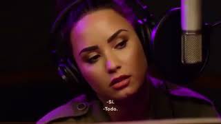 Demi Lovato mientras grababa “Tell Me You Love Me” en Español
