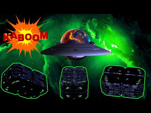 The BIG KABOOM! |  USS BattleStar Invades 50 Borg Megalith Class