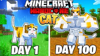 I Survived 100 DAYS as a CAT in HARDCORE Minecraft