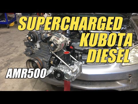 S4 E8. We install an AMR500 supercharger on the Kubota diesel powered Honda Insight.