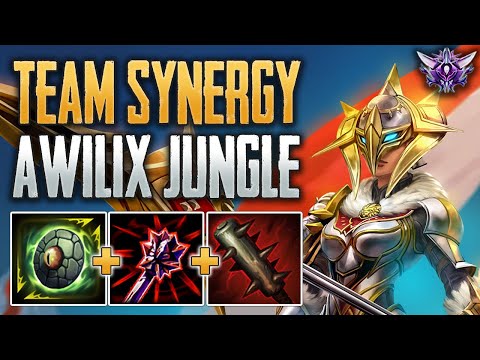 HUGE TEAM SYNERGY! Awilix Jungle Gameplay (SMITE Masters Ranked Conquest)