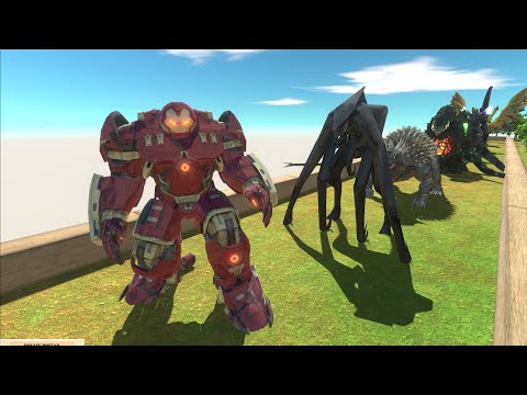 HULK BUSTER VS GHIDORAH  DEATH RUN - Animal Revolt Battle Simulator