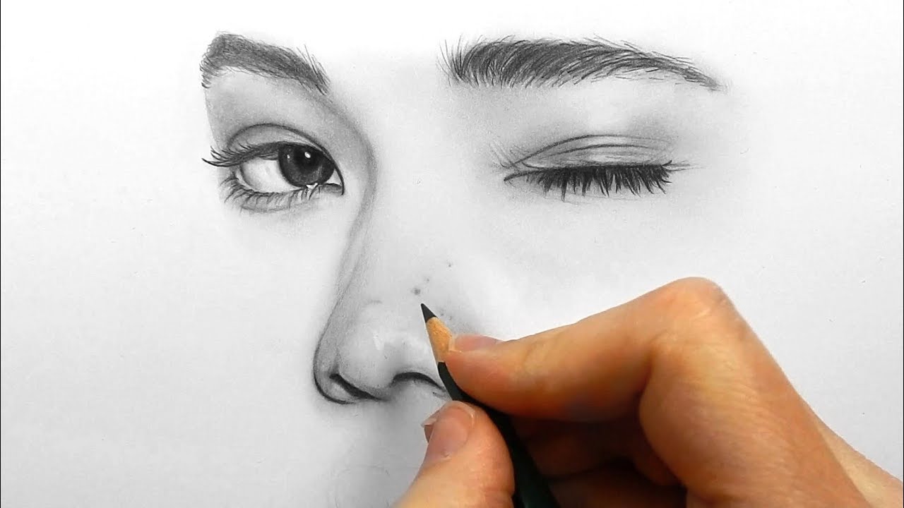 drawing, shading and blending a minimalistic face with graphite pencils by emmy kalia