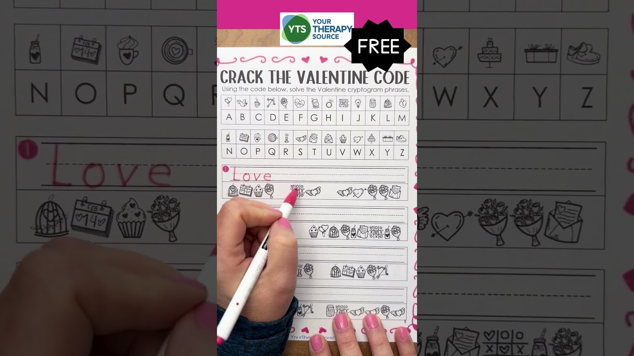 Crack the code valentine Cryptogram Puzzle