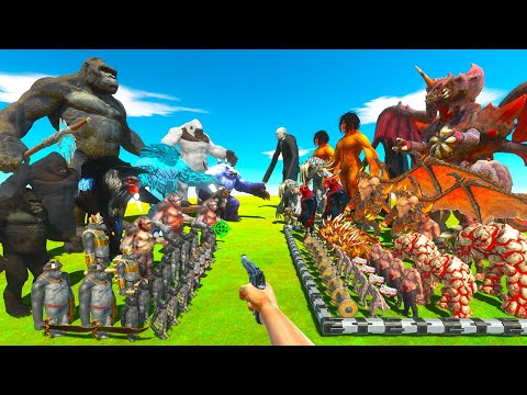 King Kong Battle | Mutant Primates vs Infernals - Animal Revolt Battle Simulator