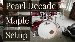 Video thumbnail for Pearl Decade Maple 7 Piece RedBurst Drum Set (Setup) by MikeThomasDrumss
