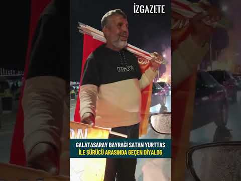 Galatasaray bayrağı satan yurttaş ile sürücü arasında geçen diyalog #galatasaray #şampiyonluk