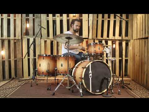 Mapex Black Panther Cherry Bomb Peach Burl Burst Drum Set - 22x16,12x8,14x14,16x16 (video demo) image 9