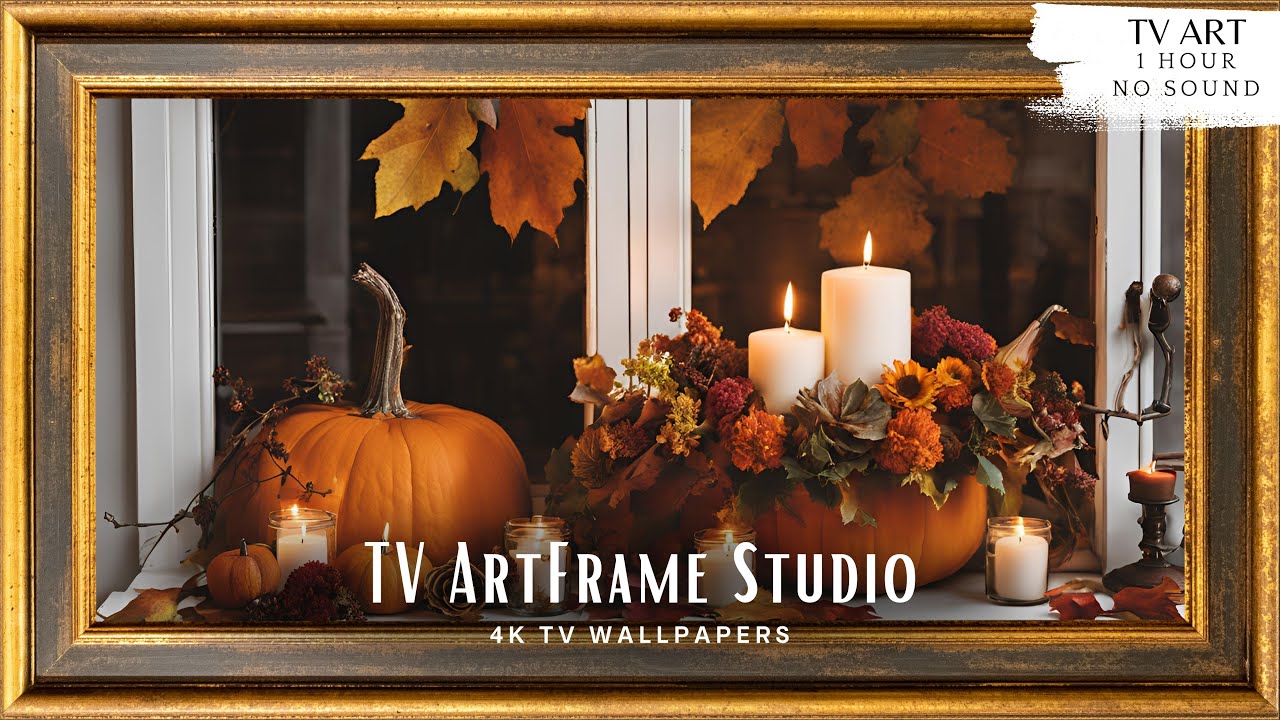 4K Frame TV Art Fall Pumpkin Decor | TV Background | Screensaver Wallpaper