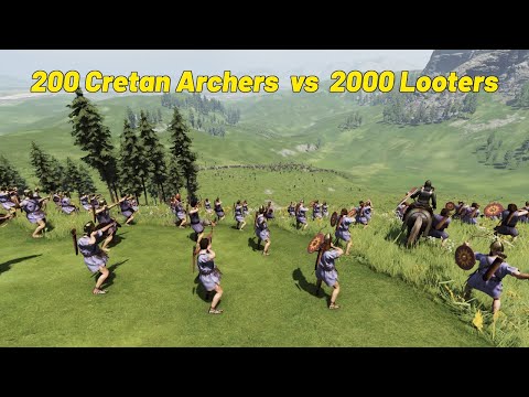 Mount & Blade 2 Bannerlord - 200 Cretan Archers vs 2000 Looters