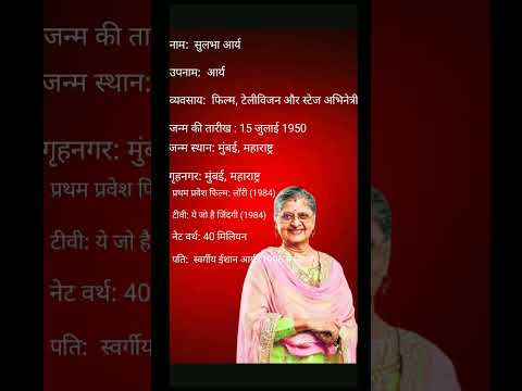 सुलभा आर्या बायोग्राफी #short