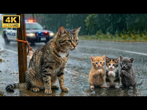 Kind Man Rescues Abandoned Mother Cat  and Kittens - It will touch your heart.