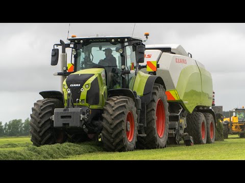 Baling Grass Silage - Claas Tractor & Baler
