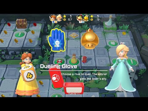 Super Mario Party Partner Party #33 Domino Ruins Treasure Hunt Daisy & Rosalina vs Bowser Jr & Koopa