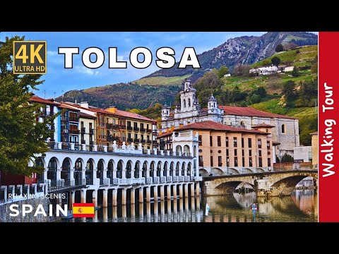 Tolosa, Guipúzcoa 🇪🇸 | Walking Tour en 4K por sus Calles Históricas
