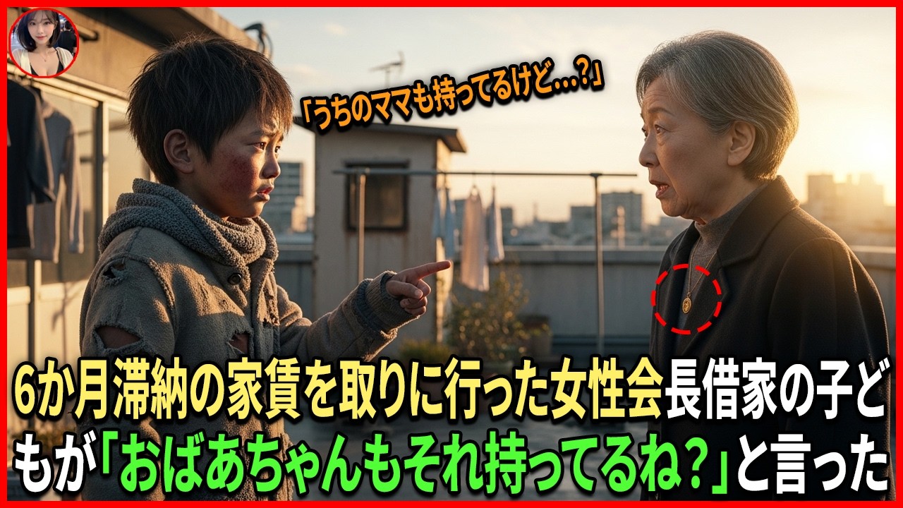「うちのママも同じネックレスを持ってるよ」6か月滞納している家賃を取りに行った女性会長の大家は、借りている子どもの一言に息が止まった…#動エピソード#老後の物語 #家族の物語