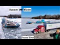 Driving Truck on Frozen River 😱 | ICE ROAD TRUCKING in Canada