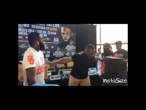 Adrien Broner Grabs Emmanuel Taylor's Throat - Confrontation