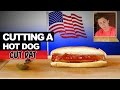 Cutting A Hot Dog