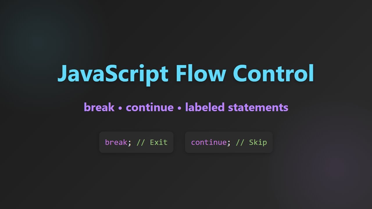 JavaScript Break and Continue Statements: Control Flow Mastery for Beginners