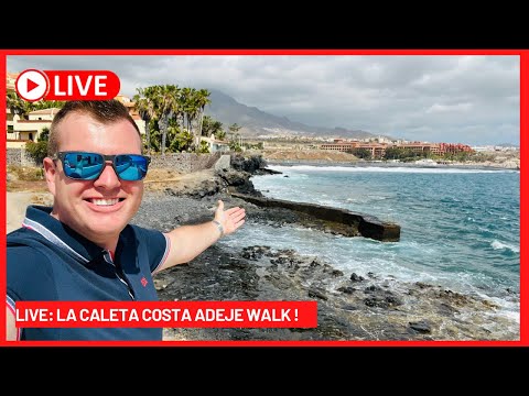 🔴LIVE: La Caleta, Costa Adeje Walk & Beach Bar! Tenerife April 2023 ☀️