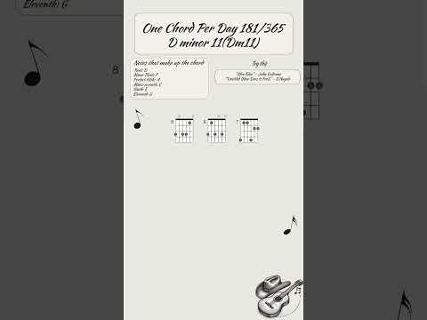 One chord per day 181/365: Dm11 (D minor 11) #guitar #guitarlesson #guitartutorial #tabs #music