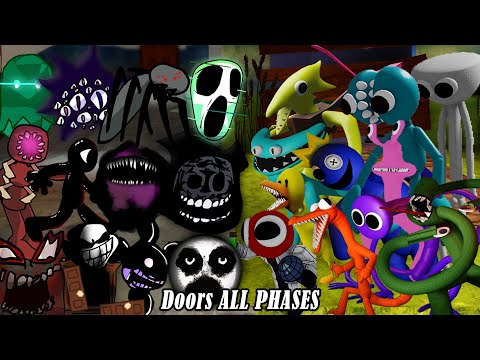 [Chapter 2] FNF Doors ALL PHASES Vs 3D Rainbow Friends Sings Friends To Your End (Cyan Yellow Join)