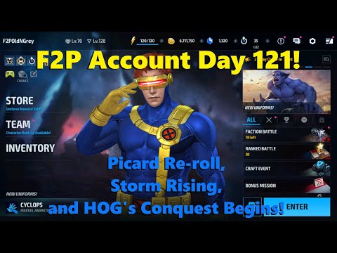 Marvel Future Fight: F2P Account Day 121!  Picard Roll, Storm Rising, HOGs Conquest Begins! ⚔️🤓🎲