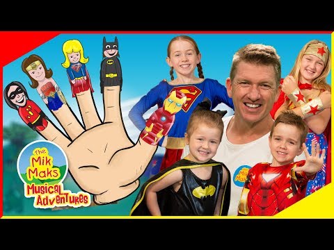 Sing-a-long Finger Family with Superheros | Live Nursery Rhymes | The Mik Maks