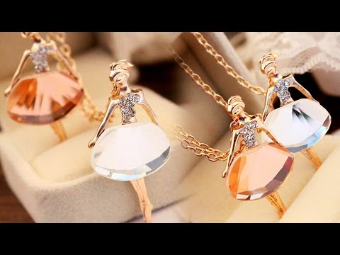 Элегантная подвеска-кулон с камнем "Балерина" на цепочке. Бижутерия с Aliexpress