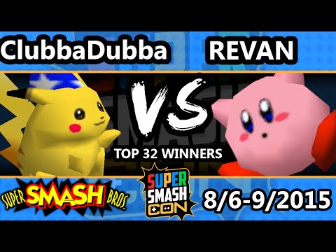 SSC - Clubba Dubba (Pikachu) Vs. Revan (Kirby) SSB64 Top 32 - Smash 64 - Super Smash Bros.