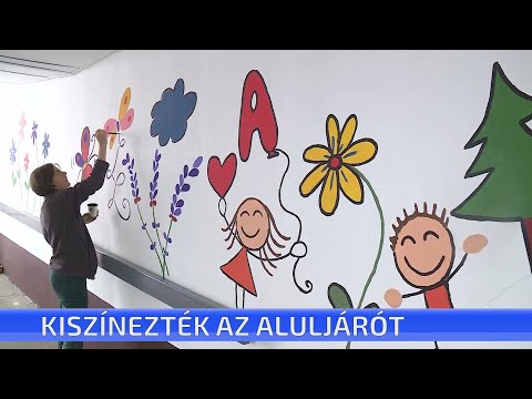 Színes alkotásokkal, rajzokkal teszik szebbé az albertirsai vasútállomás aluljáróját