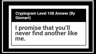 Cryptogram Level 108 Letters and Numbers