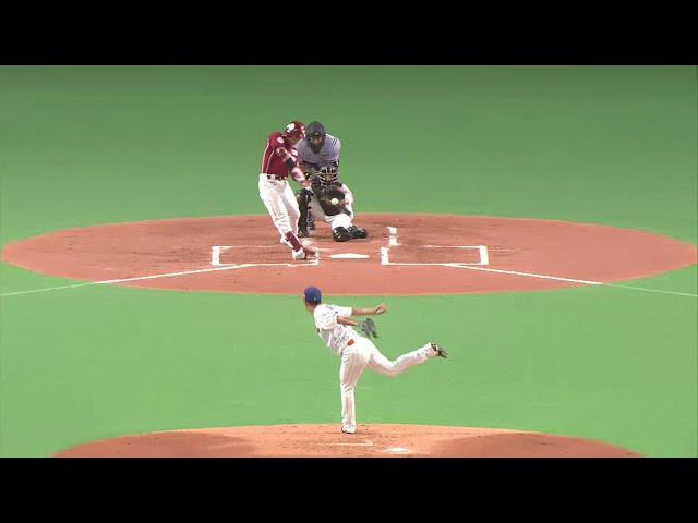 【2回表】2アウトから3連打で先制!! イーグルス・阿部がピッチャー強襲のタイムリーヒット 2015/8/8 F-E