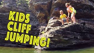 CLIFF JUMPING with my KIDS!!