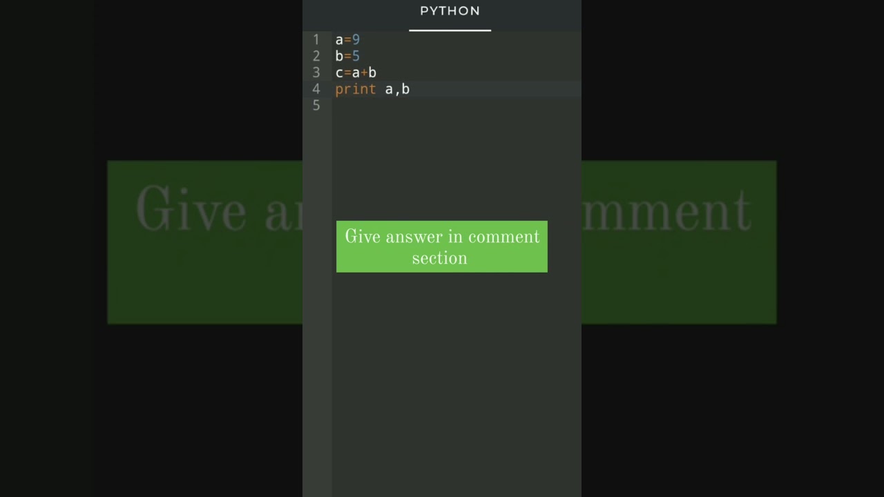 comment your answer. #pythonforbeginners #pythonchallenge  #programminglanguage #codingchallenge