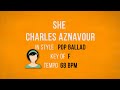 She - Charles Aznavour - Karaoke Female Backing Track