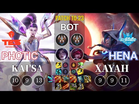 TES Photic Kai'Sa vs hyF Hena Xayah Bot - KR Patch 10.23